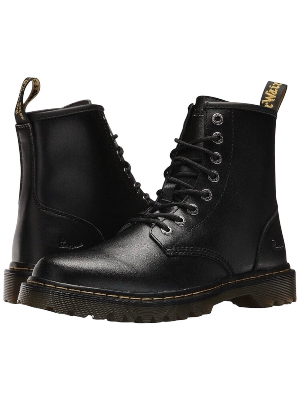 Dr. Martens Awley Black Soft Leather Combat Boots Grunge Goth